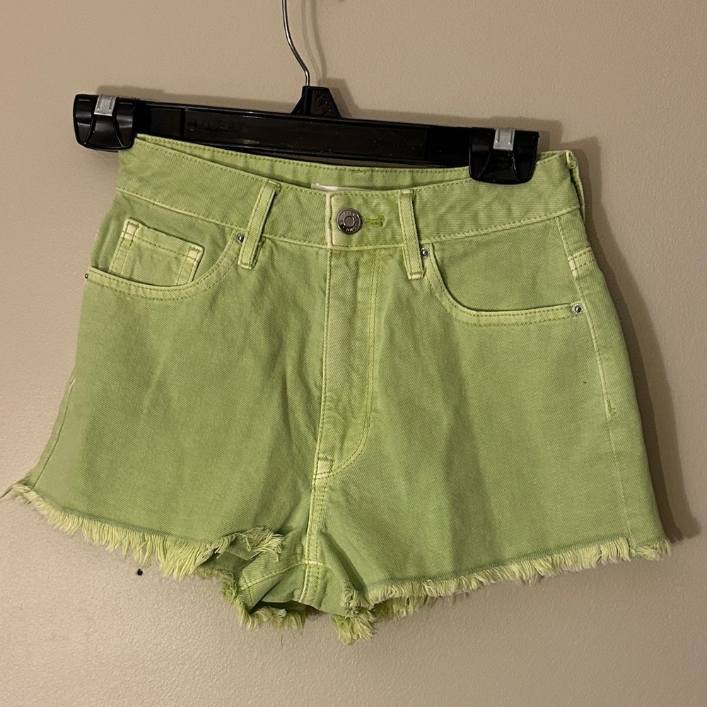 PacSun Lime Green high rise festival shorts